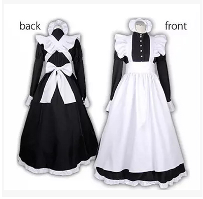 taobao agent Classic black and white long coffee clothing, cosplay