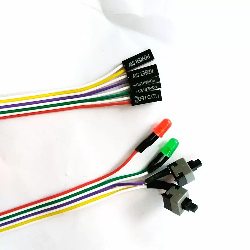 Промо-событие с двойной LED-подсветкой и двойным выключателем, проводной корпус компьютера, переключатель, кнопка сброса Power RESET