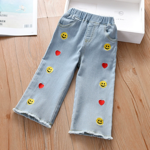Детские джинсы, джинсовые штаны, в западном стиле, с вышивкой