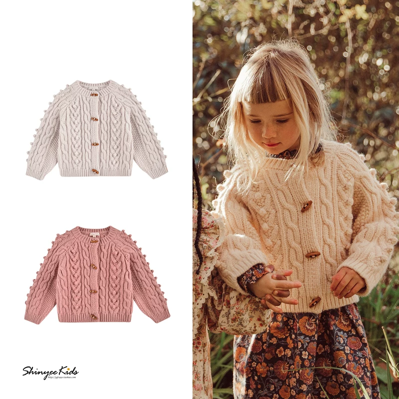 [Французский Louise Misha aw21 осень-зима детский жаккардовый карета топик кардиганie