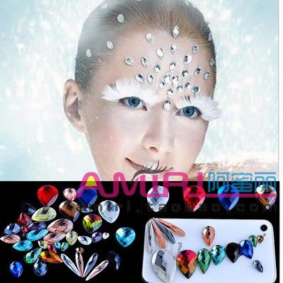 taobao agent 10 children's adult stage makeup performances white black, red, blue, green, yellow and purple color diamond drilling water drops