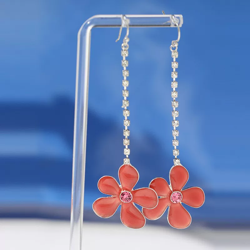 Универсальные блестящие сережки с кистями, цепочка, с камнем, интернет-знаменитость