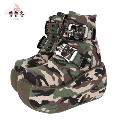 taobao agent High camouflage low boots platform, 2022 collection, autumn