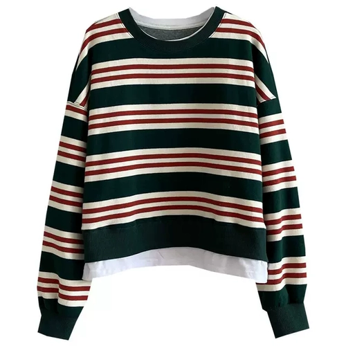 Полосатый фальшивый два -свитер