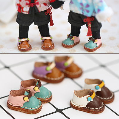 taobao agent OB11 baby shoes cowhide color patch color low -top shoe baby shoes GSC body 12 points BJD doll Body9