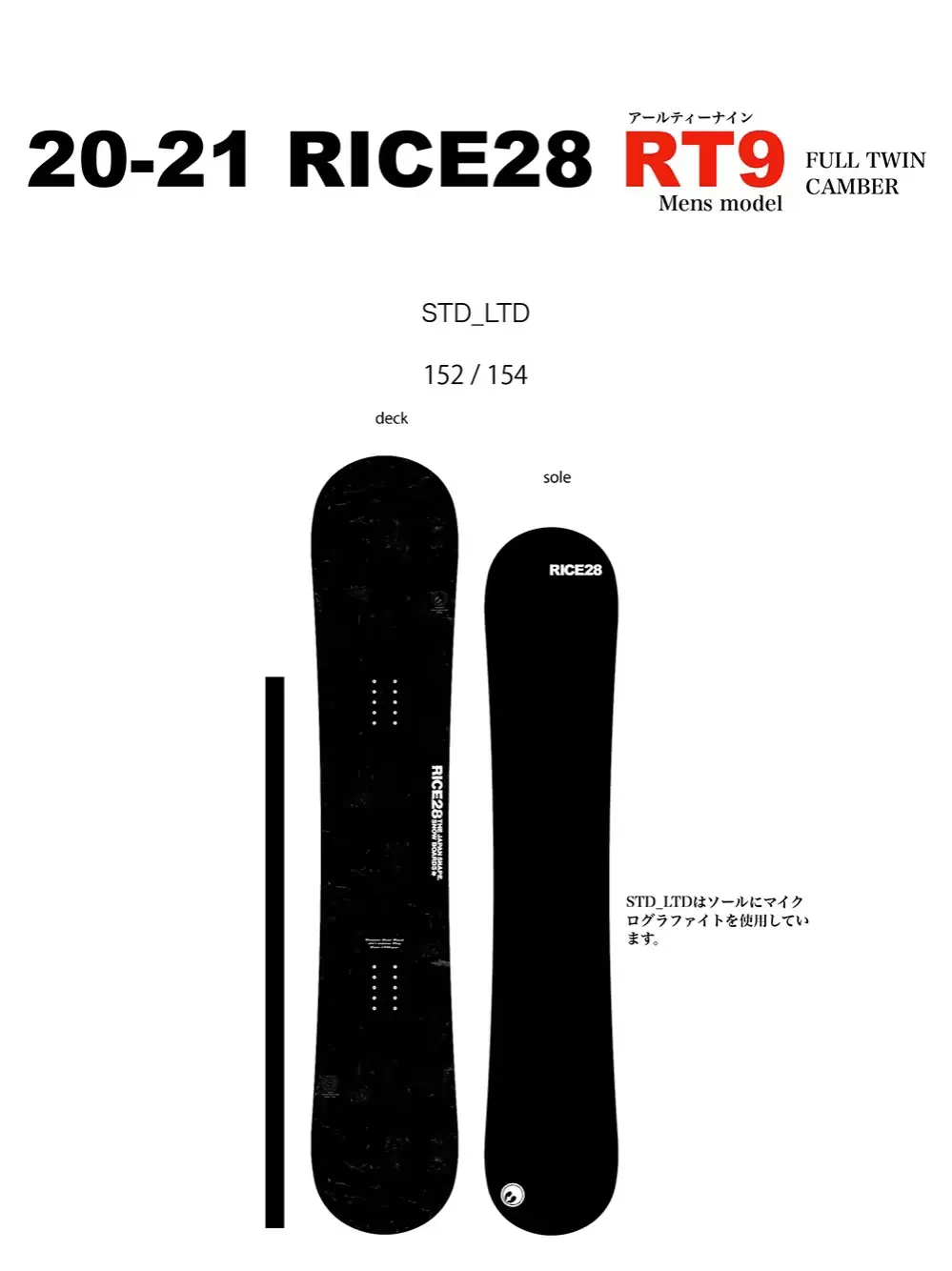 rice28 GTS（154）スノーボード 20-21ボード