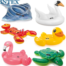 Игрушки для детского бассейна 包邮送泵 原装正品intxe充气戏水玩具儿童动物座骑成人坐骑游泳