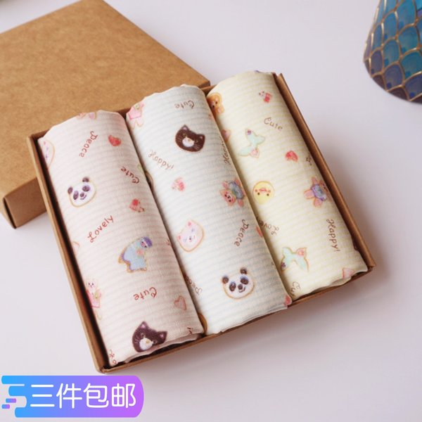 Японский импортный мультяшный детский кондиционер с животными, хлопковый марлевый носовой платок подходит для мужчин и женщин, слюнявчик для девочек