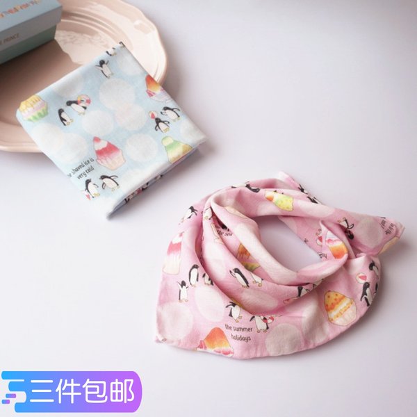 Японский импортный двухэтажный марлевый детский мультяшный хлопковый носовой платок подходит для мужчин и женщин, слюнявчик для девочек, шарф