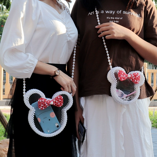 Браслет из бисера ручной работы с бантиком, сумка через плечо, плетеные бусины, аксессуар, DIY