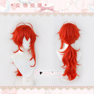taobao agent [Kiratime] The original god Diluk's noble son cosplay wig red canopar model