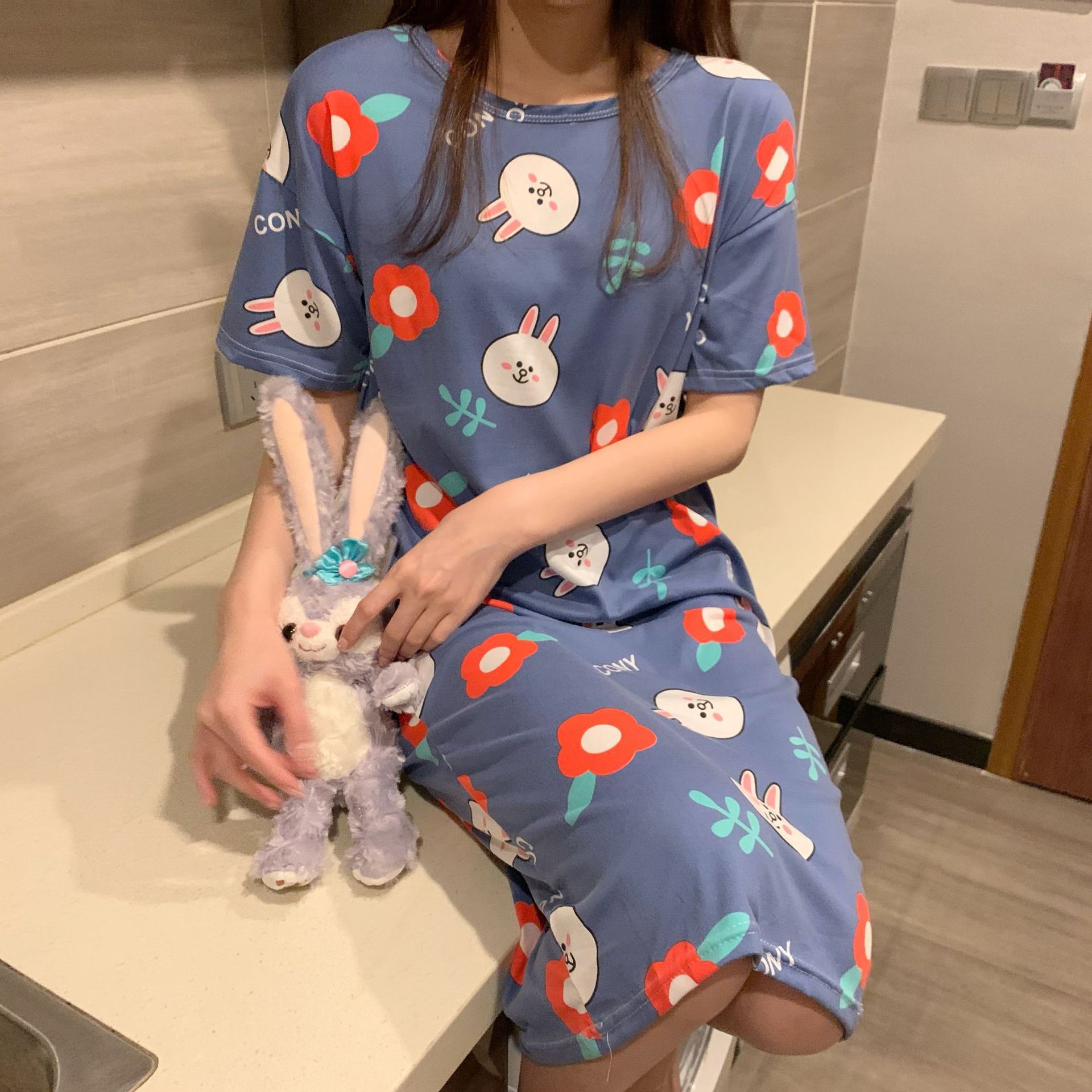 Blue Rabbit Skirt (Thin, non-cotton)