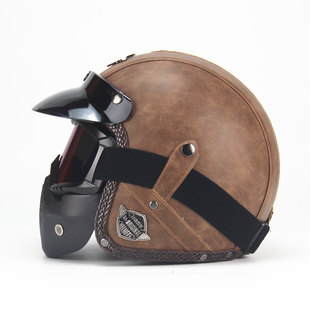 欠陥のある四季ヘルメットクルーズレトロヘルメットオートバイプリンスインディアンヘルメット手作り革帽子