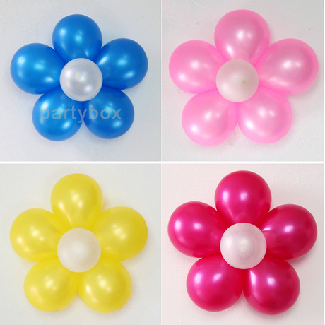 生日派对 装饰布置 宝宝周岁用品 小单层五瓣花约26cm 气球花多色