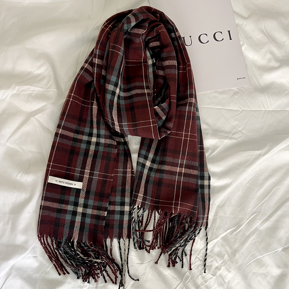 Wine red original single small grid