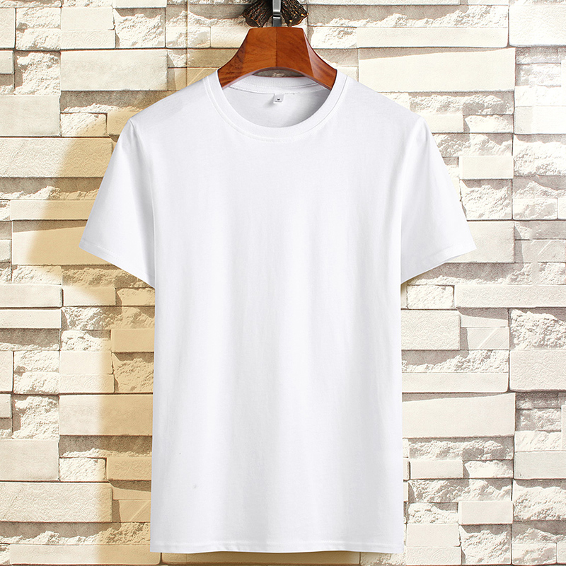 Men's short-sleeved t-shirt pure cotton loose round neck half-sleeved white T summer men's large size compassionate trendy brand clothes