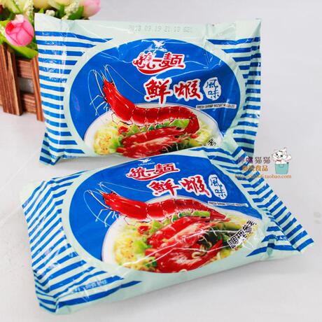 台湾零食 方便面/泡面 统一鲜虾面 袋装面饼 好吃方便面