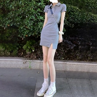 Платье, сексуальная рубашка, комплект для отдыха, большой размер, коллекция 2023, французский стиль, изысканный стиль, в американском стиле, V-образный вырез, по фигуре, короткий рукав