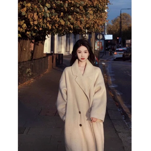 Демисезонный длинный пуховик, шерстяной вкладыш с пухом, шерстяное пальто, увеличенная толщина