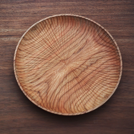 【手作·大拙圆盘】手工实木黑胡桃樱桃木盘|日式餐具碟水果盘|弦