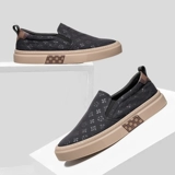 Мужская обувь, лето 2025, весенне-осенние новые парусиновые туфли, мужская тканевая обувь, повседневные модные дышащие туфли без шнуровки для ленивых досок