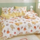 Bộ bông bốn mảnh 1,5m Bộ chăn ga gối cotton nguyên chất 1,8 mét giường lisa net bộ đồ giường màu đỏ bộ ba mảnh - Bộ đồ giường bốn mảnh