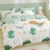 Bộ bông bốn mảnh 1,5m Bộ chăn ga gối cotton nguyên chất 1,8 mét giường lisa net bộ đồ giường màu đỏ bộ ba mảnh - Bộ đồ giường bốn mảnh