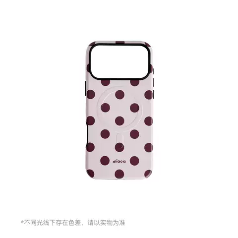 Dark Purple Polka Dot Light Pink iPhone Case for iPhone 17, 16, 15, 14 and 13