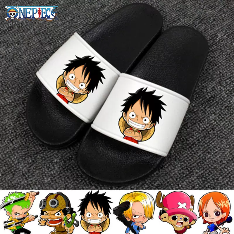 One Piece拖鞋男夏潮海贼王卡通学生情侣家用浴室防滑一字凉拖女