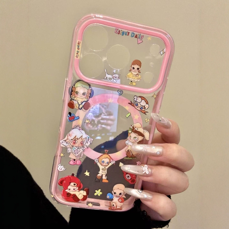 Heart Hugging Sad Character Transparent iPhone Case