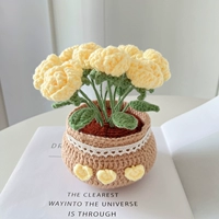 (Материал) Желтая розовая горшечная растения+инструменты+Учебное пособие