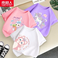 [3 куска чистого хлопка] белый/лиса внизу справа-розовый/бантик кролик-светло-фиолетовый/единорог