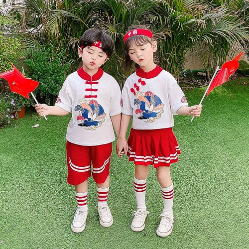 Ханьфу подходит для мужчин и женщин, детская летняя одежда, костюм для детского сада, комплект, китайский стиль