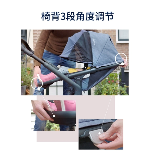 NUNA Детская универсальная прогулочная коляска для близнецов для двоих