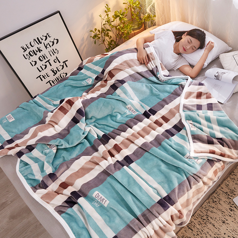 Buy Blanket quilt summer towel airconditioning coral velvet small