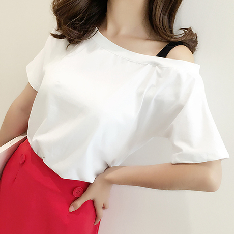 【短袖纯白色上衣】_露肩t恤图片_纯白色上衣价格_搭配分享 - 爱逛街