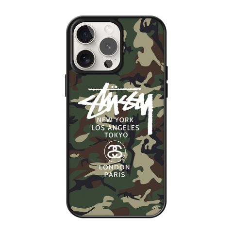 STUSSY Matte Red & Black Camouflage Magsafe Pro/Plus/Max/Air – 17, 16, 15, 14, 13, 12 iPhone Case