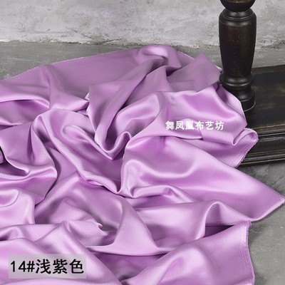 taobao agent Aqua Lilac double-sided glossy acetate satin fabric Heavyweight double-sided smooth silk-like skirt jacket fabric