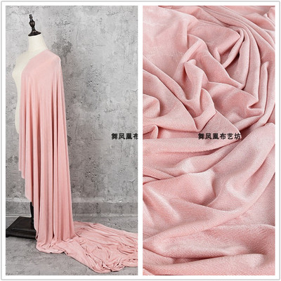 taobao agent Meat pink high elastic ice silk rose speed dry noodles anti -wrinkle, smooth ice, brighter silk texture thumb pants cloth fabric