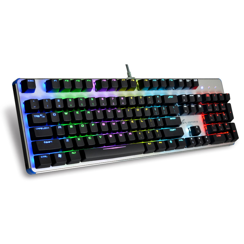 小智外设店 腹灵gt104铠甲金属机械键盘 黑轴青轴lol游戏背光键盘