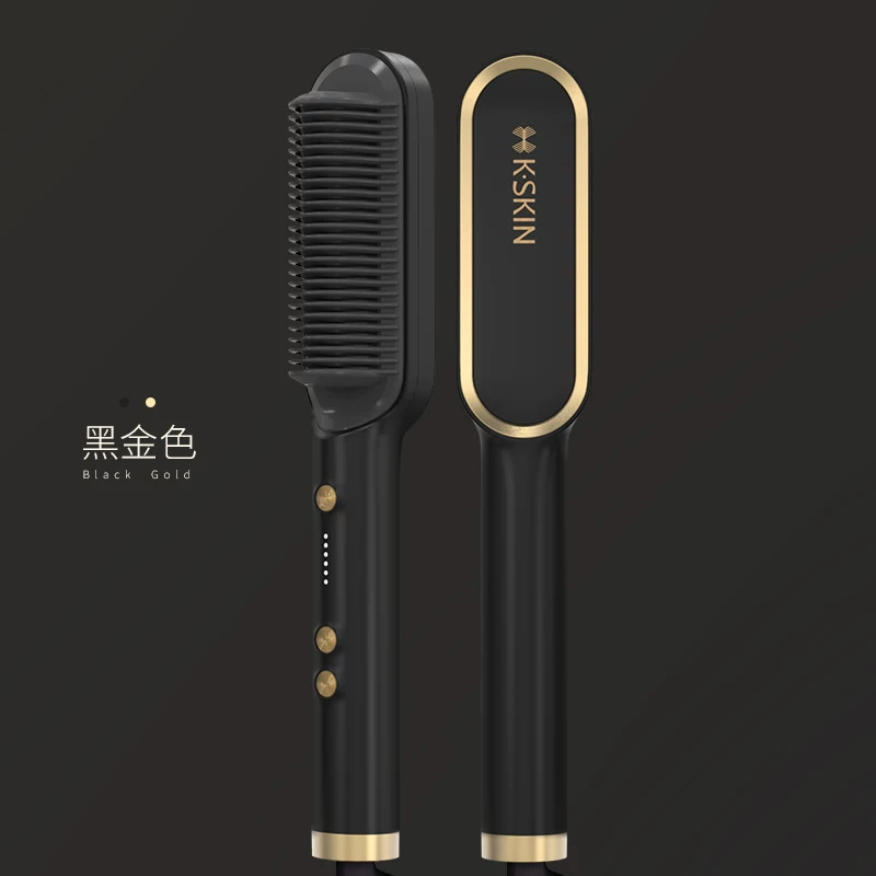 Керамическая (?) hair straightening comb straight plate clip household natural fluffy non-negative ion long-lasting artifact electric comb splint