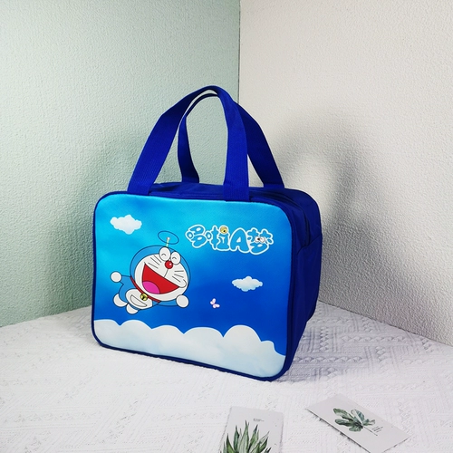 Большая портативная мультяшная сумка для ланча для школьников, вместительная и большая обеденная тарелка, термос, сумка для еды, увеличенная толщина