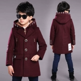 Длинное детское демисезонное утепленное шерстяное пальто для мальчиков, 2019, в западном стиле, средней длины, увеличенная толщина, подходит для подростков