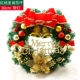 Рождественское цветочное кольцо красное узел 30 см со светом