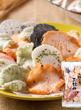 日本海鲜仙贝零食 名古屋美浜の里仙贝故里海鲜虾片 两包装