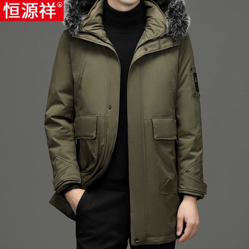 Мужской зимний пуховик, длинная толстовка с капюшоном, модная куртка, 2022, средней длины, свободный крой, увеличенная толщина