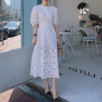 Летняя расширенная летняя одежда, дизайнерское белое кружевное летнее платье, длинная юбка, коллекция 2022, изысканный стиль