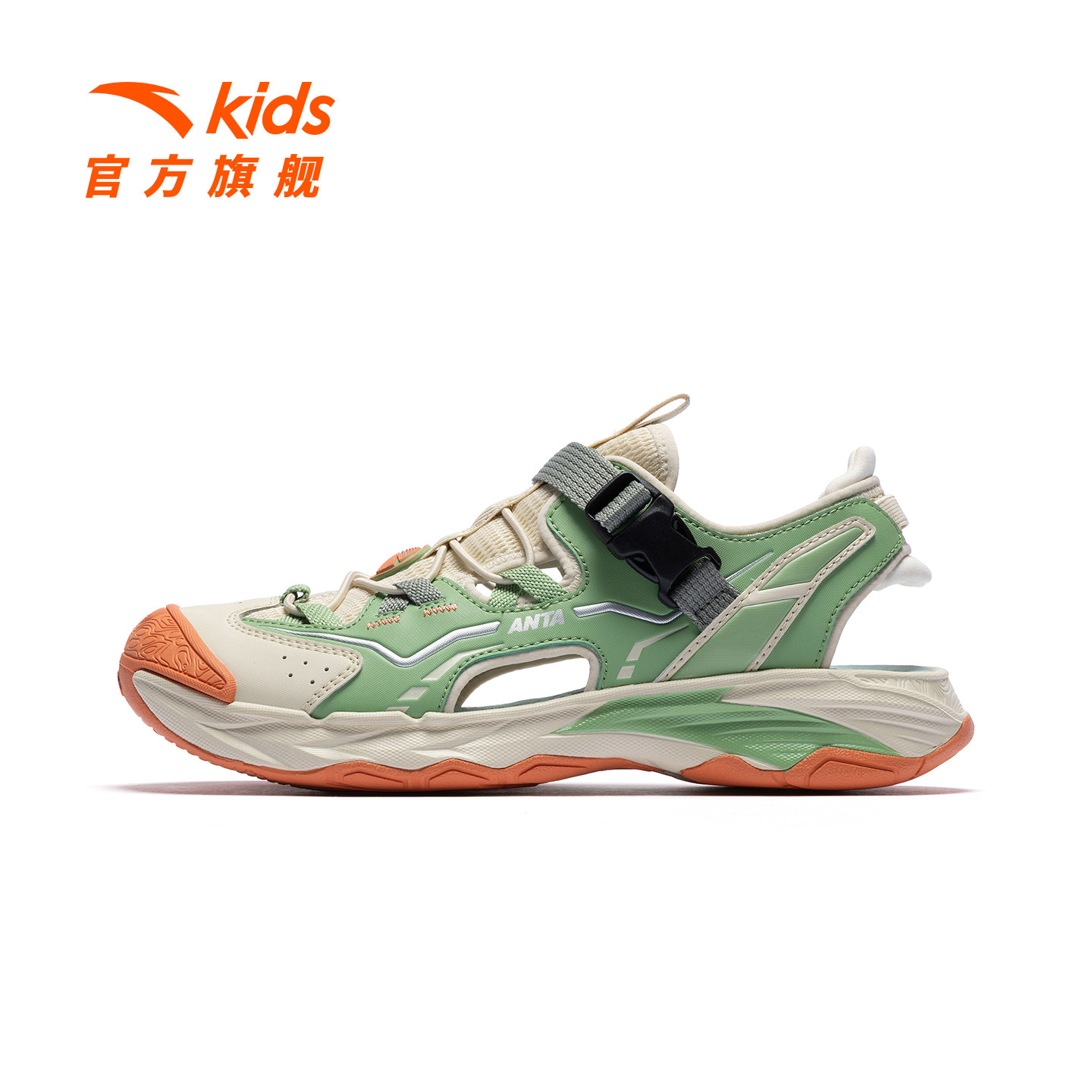 安踏儿童男童框子沙滩鞋2026夏季新款大童户外防滑包头运动凉鞋潮