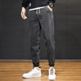 Демисезонные джинсы с начесом, зимние штаны, свободный прямой крой, коллекция 2023