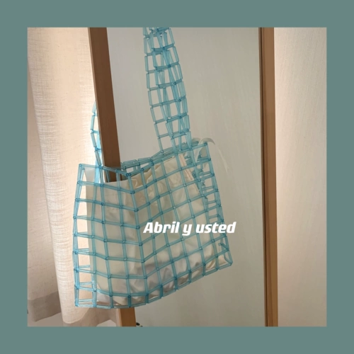 Синий ретро вместительный и большой набор материалов с бусинами, сумка на одно плечо, DIY